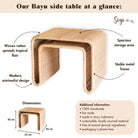 Rattan Side Table with Stable Metal Frame – Handcrafted Coffee Table BAYU by Soeji