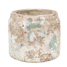 Flowerpot Ø 11x9 cm Beige Green Terracotta by Clayre & Eef.