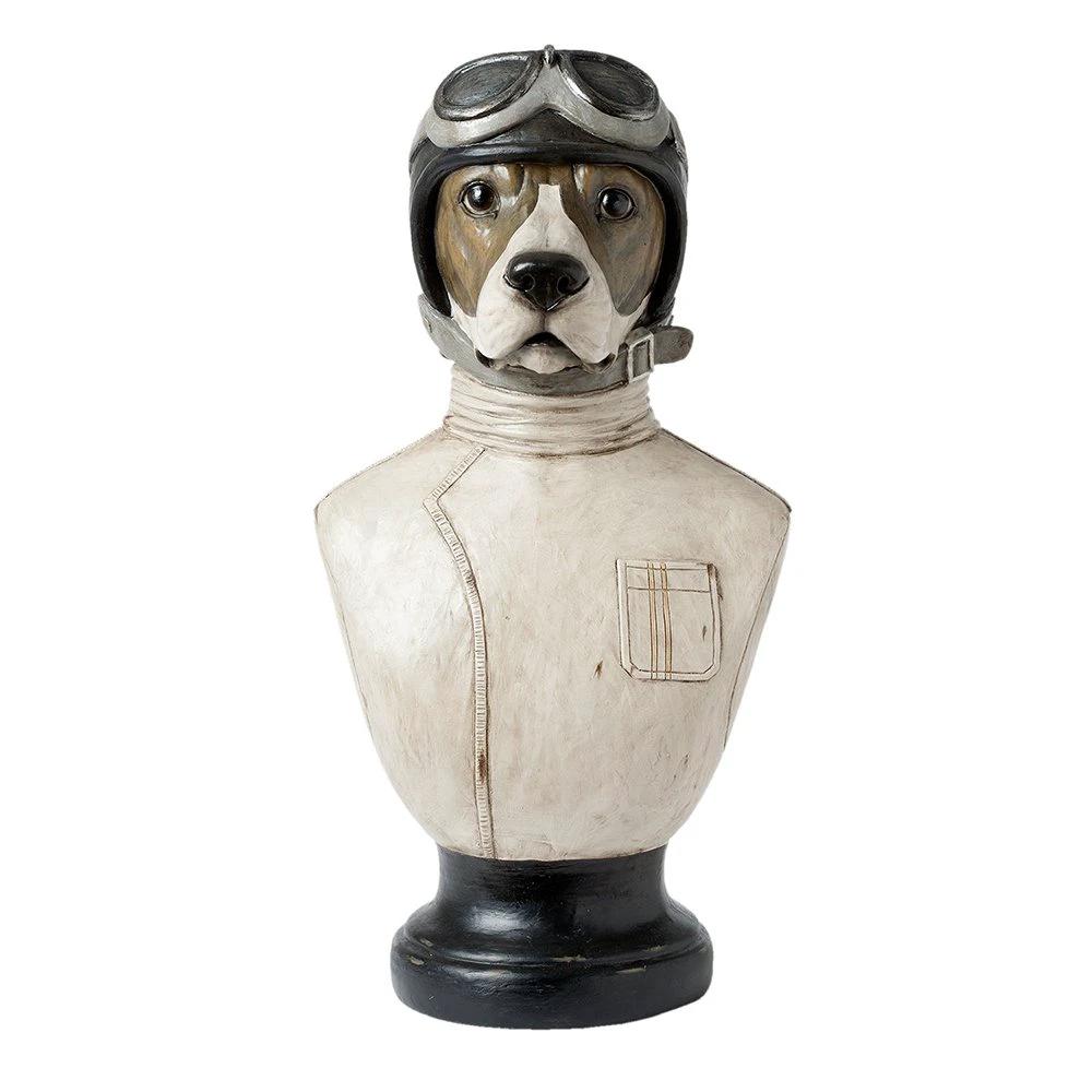 Bild Hund 24x26x51 cm weißes Kunststoff-Home-Accessoire von Clayre & Eef.