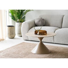 Annecy Coffee table, ceramic table top/steel, travertine/sand, ø70x41 cm by EMIRELLE