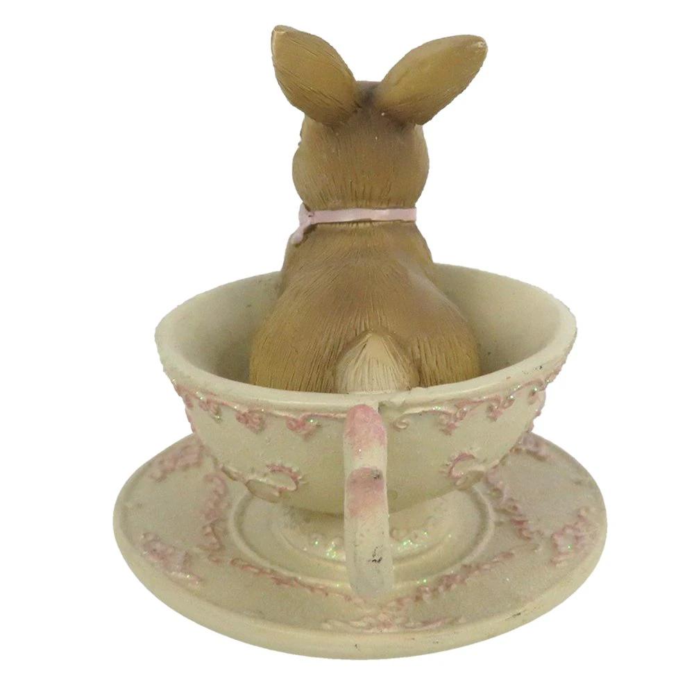 Decoration Rabbit Brown 8x7x8 cm by Clayre & Eef.