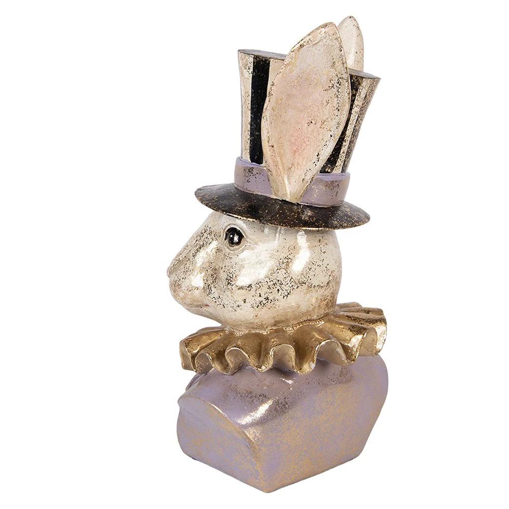 Decoration Statue Rabbit 14x12x27 cm Beige Plastic by Clayre & Eef.