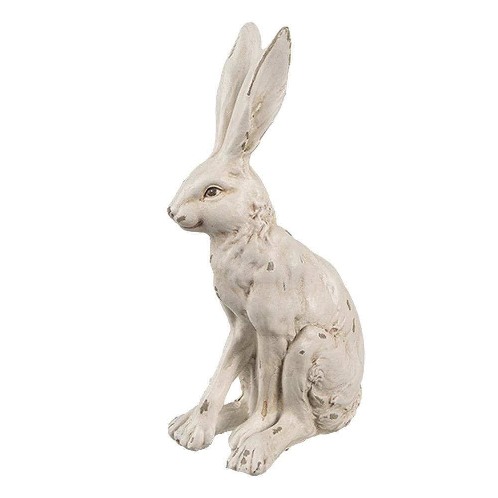 Decoration image rabbit 8x5x13 cm white plastic by Clayre & Eef.
