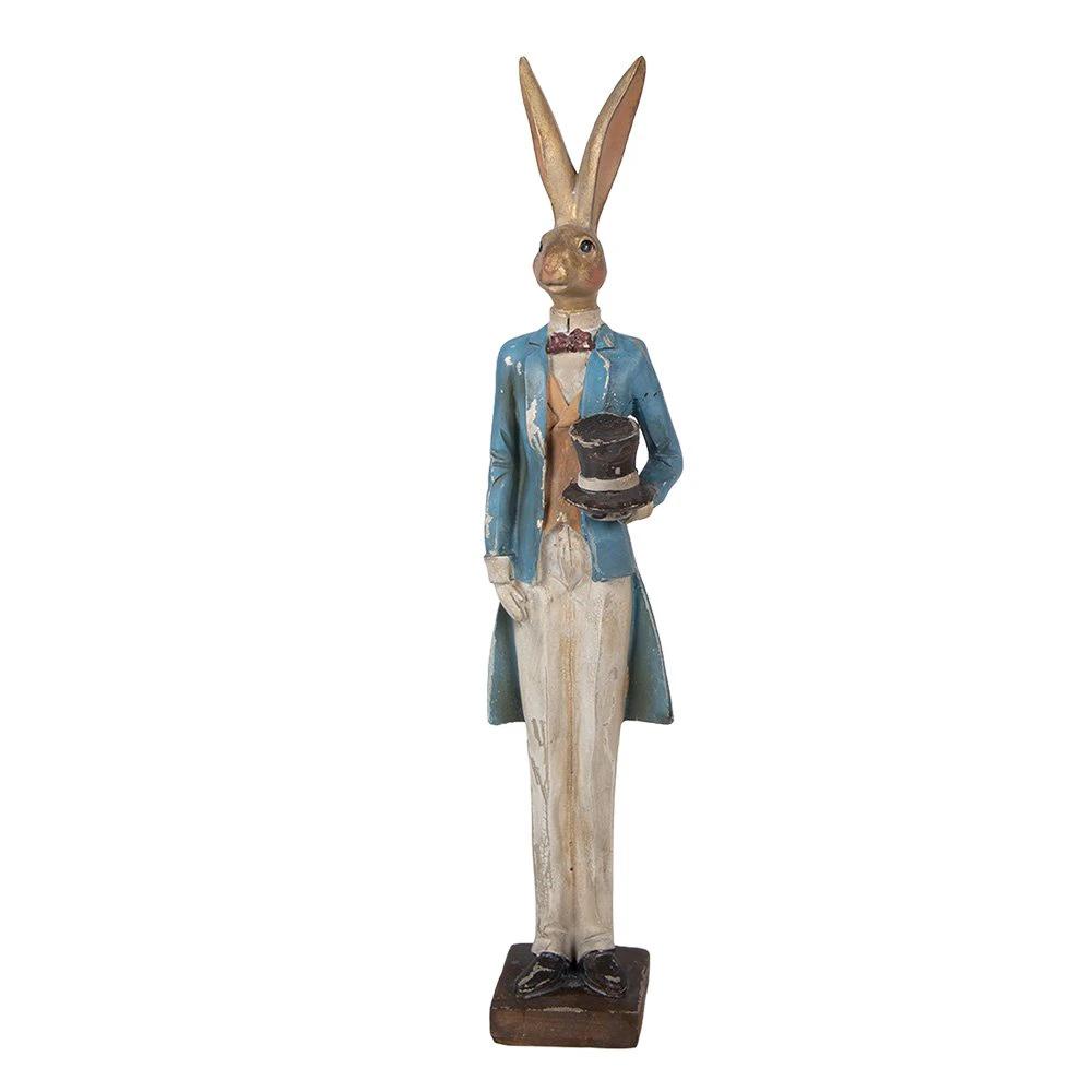 Decoration Statue Rabbit 7x6x32 cm Gold-colored Plastic by Clayre & Eef.