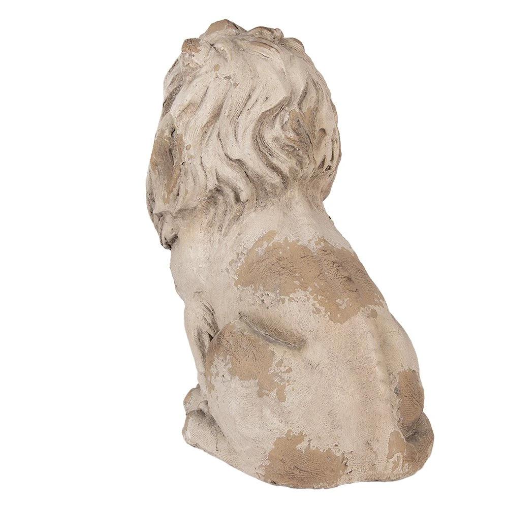 Decoration Statue Lion 31x20x41 cm Beige Ceramic by Clayre & Eef.