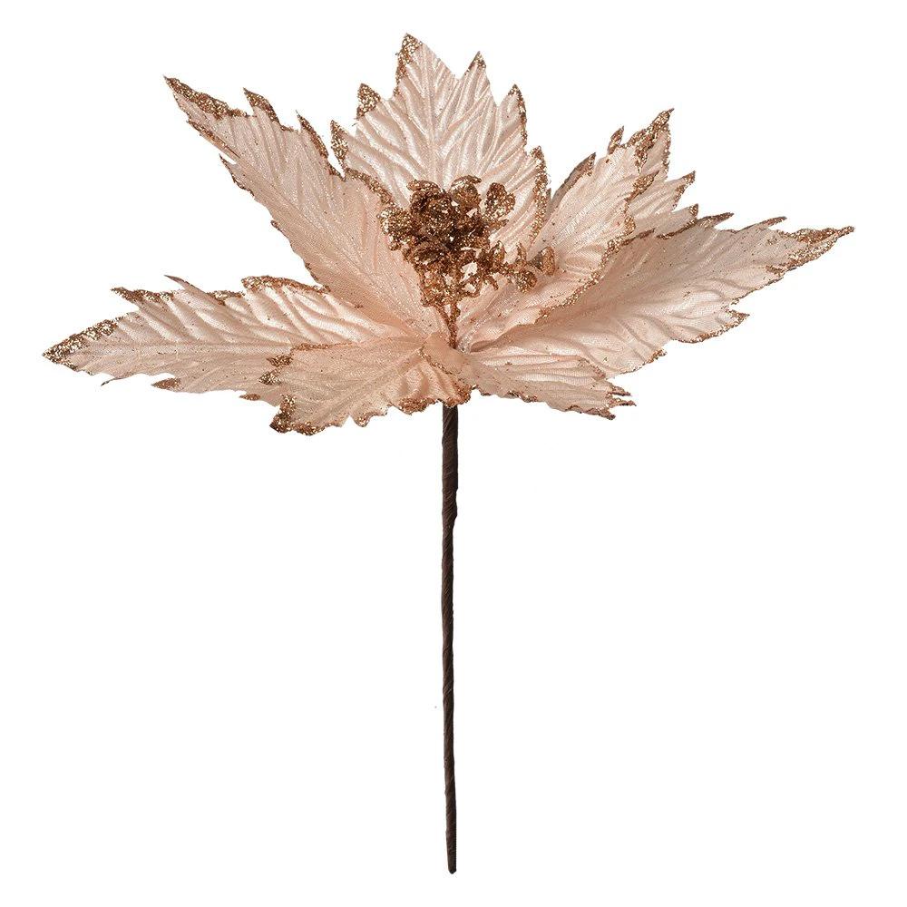 Artificial plant Christmas star Ø 31x32 cm Beige Plastic Christmas tree decoration by Clayre & Eef.