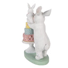 Decoration Statue Rabbit 21x10x27 cm White Plastic by Clayre & Eef.