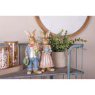 Decoration image rabbit 26 cm brown blue plastic by Clayre & Eef.