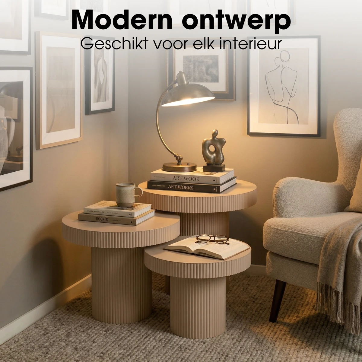 Side table Lux Light brown by Mica Decorations