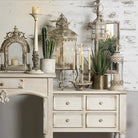 Lantern Ø 17x55 cm Beige iron candle holder by Clayre & Eef.