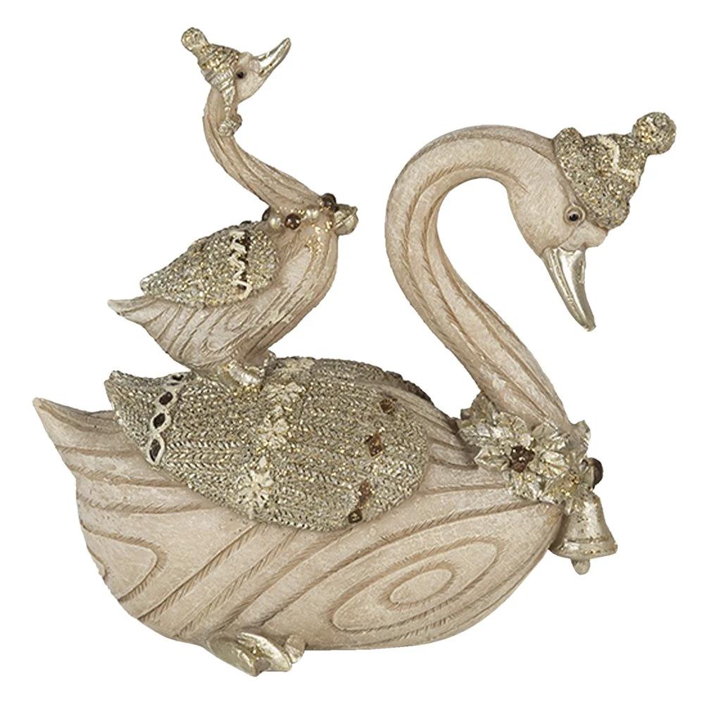 Decoration swans 11x6x10 cm by Clayre & Eef.