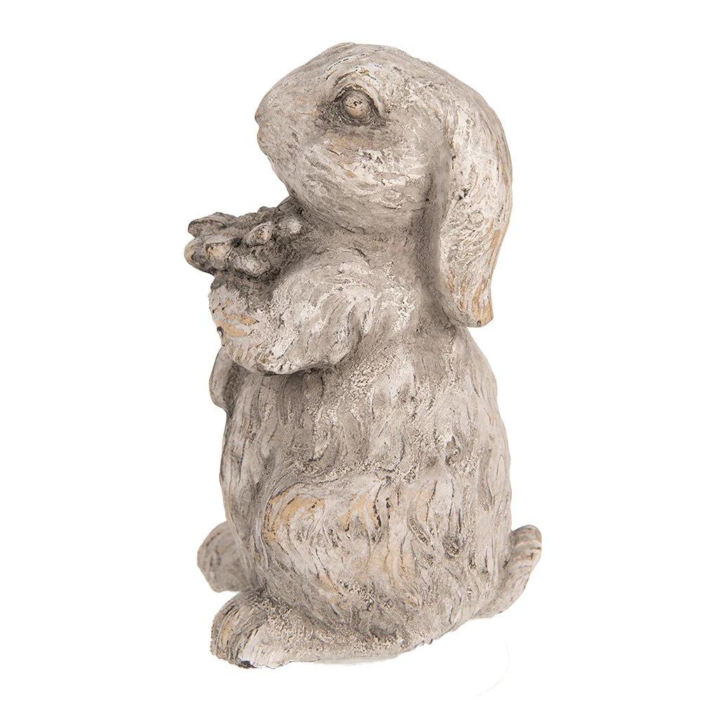 Decoration image rabbit 15 cm gray stone by Clayre & Eef.
