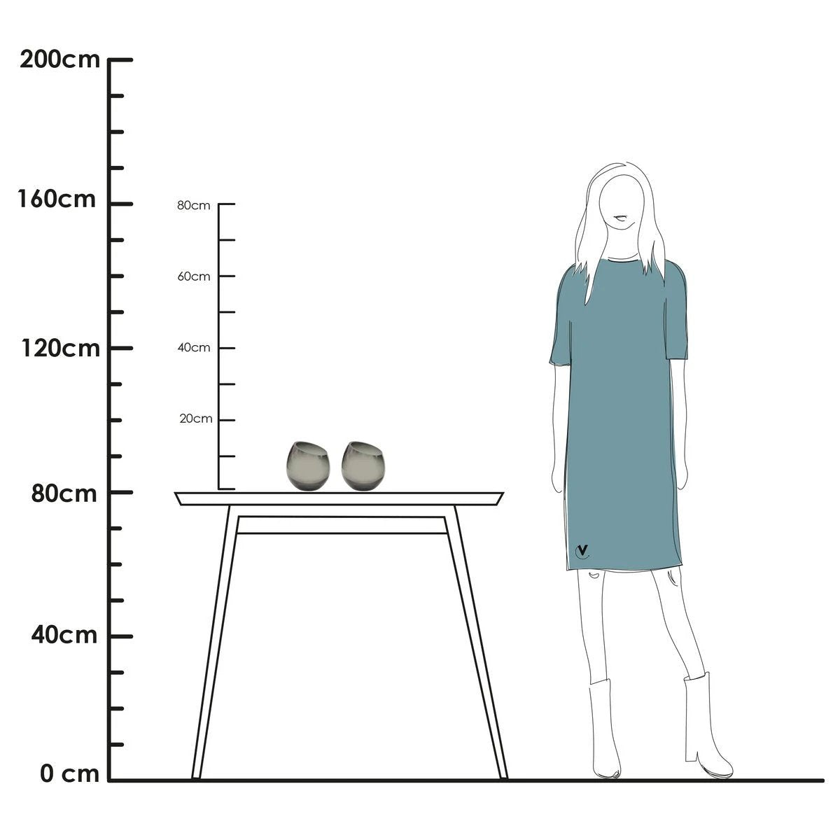 Tea -light holder - Moho Gray (set of 2 pieces) by Vase The World