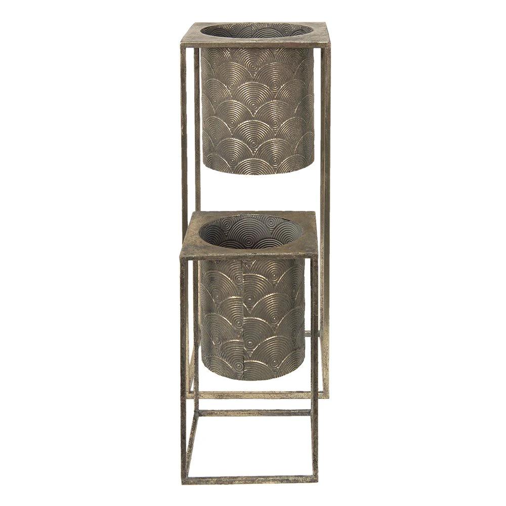 Decoration plant holder (2) 25x25x62 cm / 20x20x34 cm by Clayre & Eef.