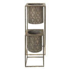 Decoration plant holder (2) 25x25x62 cm / 20x20x34 cm by Clayre & Eef.