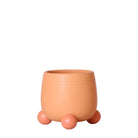 Hummingbird Home | Rolling peach flower pot - Peach colored ceramic decorative pot Ø9cm by Kolibri Company