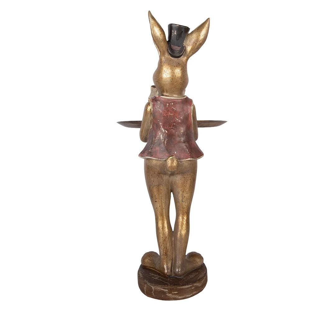Decoration Statue Rabbit 19x15x52 cm Brown Plastic by Clayre & Eef.