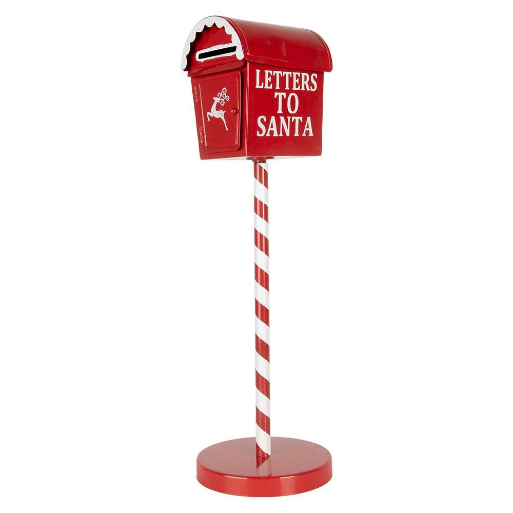 Weihnachtsdekoration Briefkasten Ø 15x50 cm rotes Metall von Clayre & Eef.