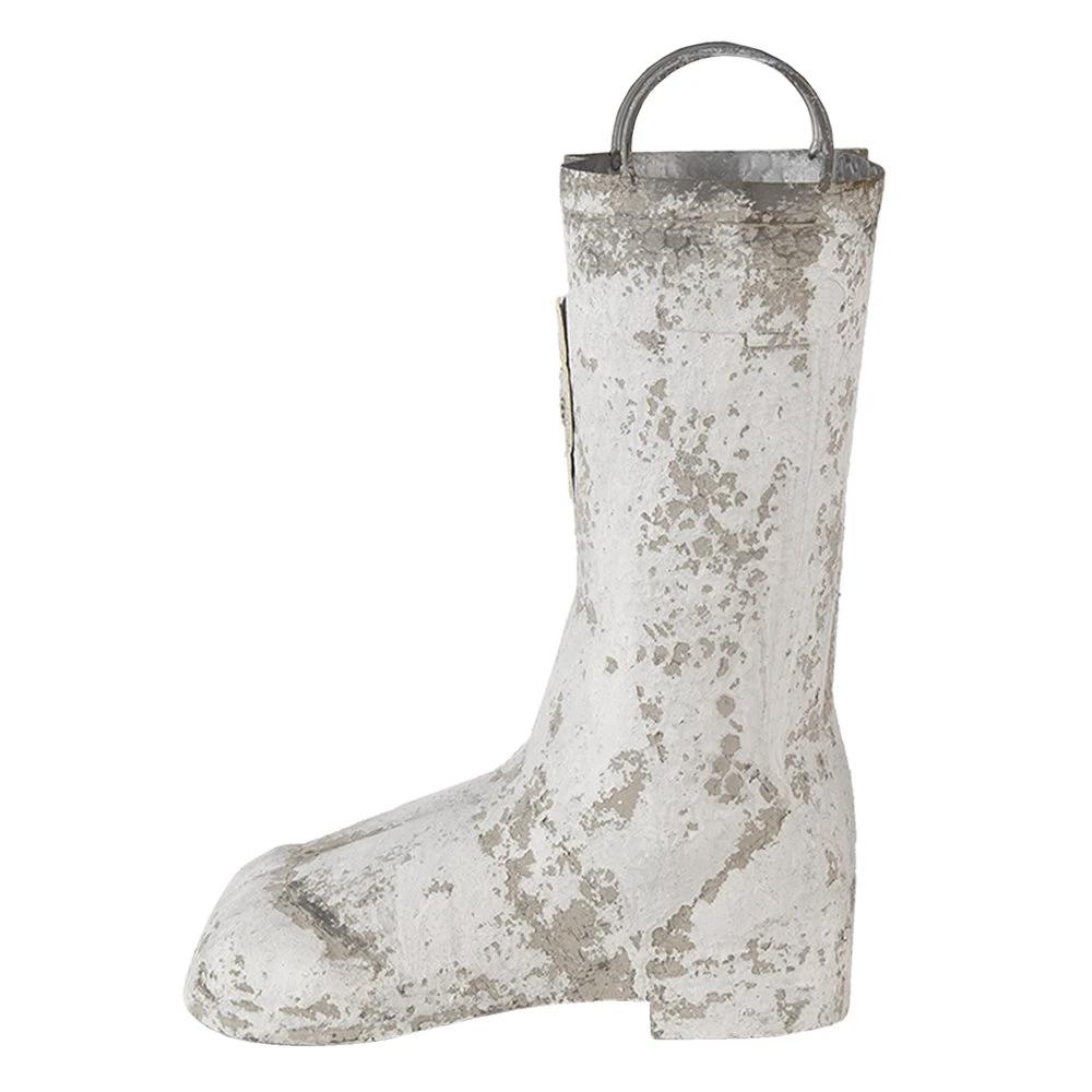 Pflanzenhalter Stiefel 18x24x31/35 cm grauer Metall-Blumentopf von Clayre & Eef.