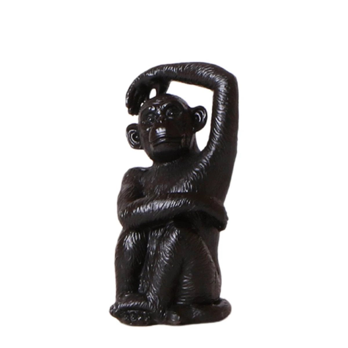 Hummingbird Home | Ornament - Decoration statue Sitting Monkey - Black by Kolibri Company