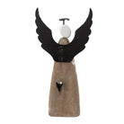 Decoratie Beeld Engel 9x4x18 cm Wit Bruin Hout by Clayre & Eef.