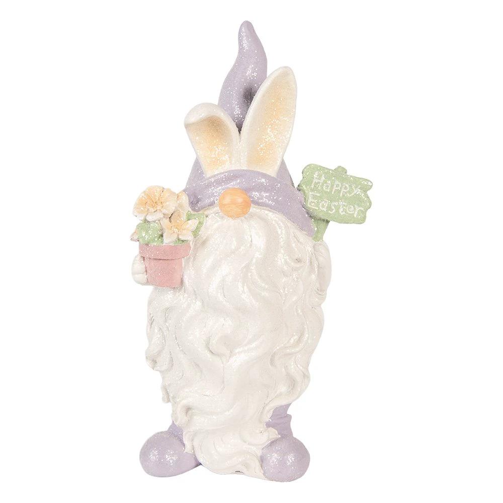 Decoration Statue Gnome 16x10x30 cm White Plastic by Clayre & Eef.