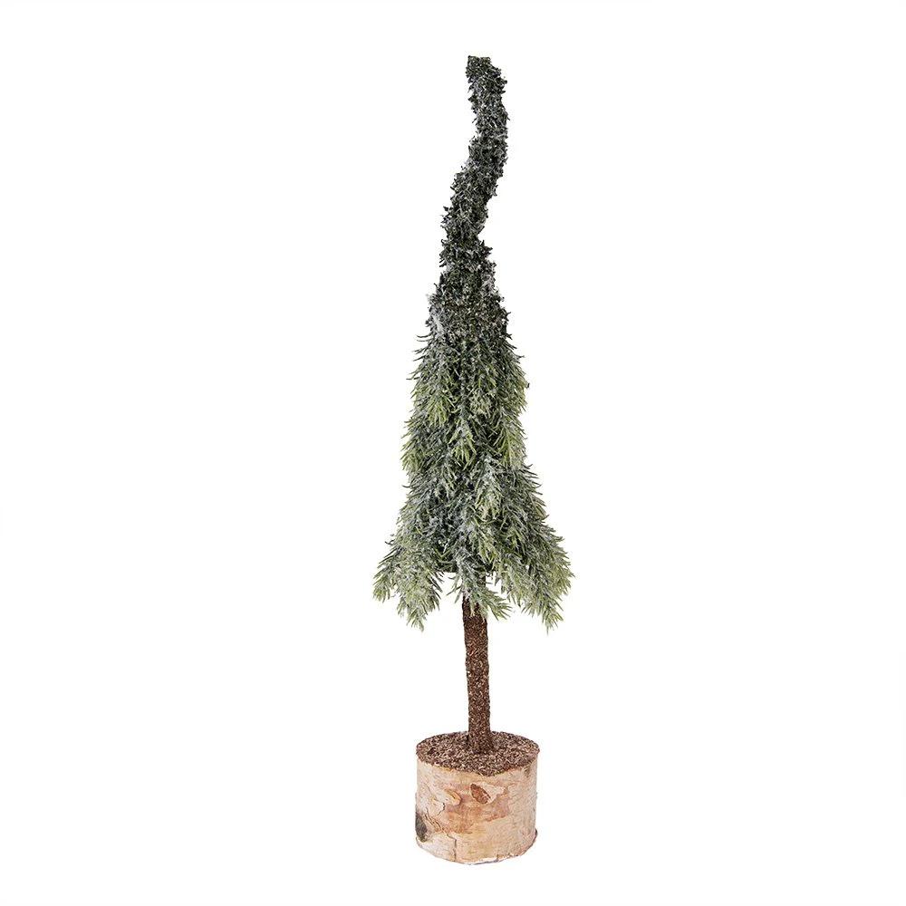 Mini Artificial Christmas Tree Ø 10x35 cm Green Wood by Clayre & Eef.