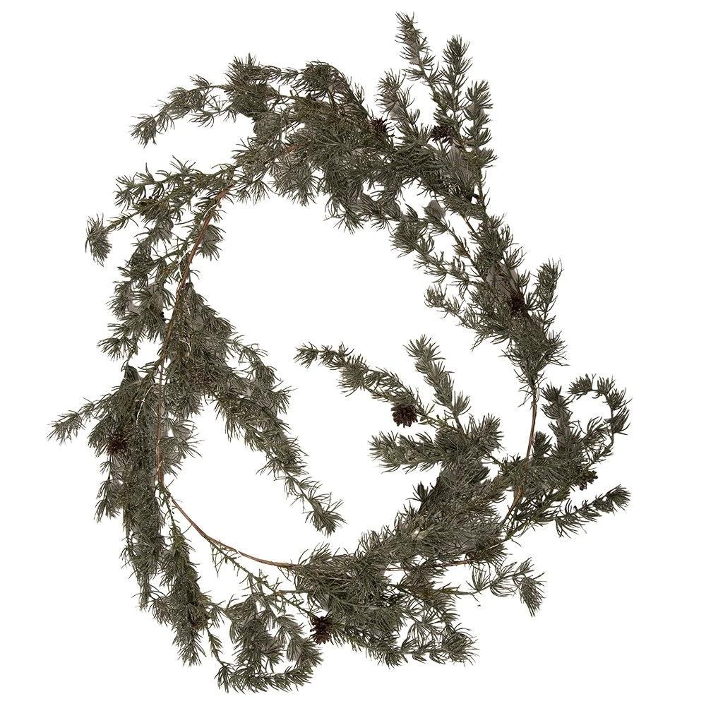 Christmas garland 20x7x180 cm / 3xAA Green Wood by Clayre & Eef.