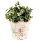 Flowerpot Ø 18x17 cm Pink Beige Ceramic Flowers Flowerpot Indoor by Clayre & Eef.