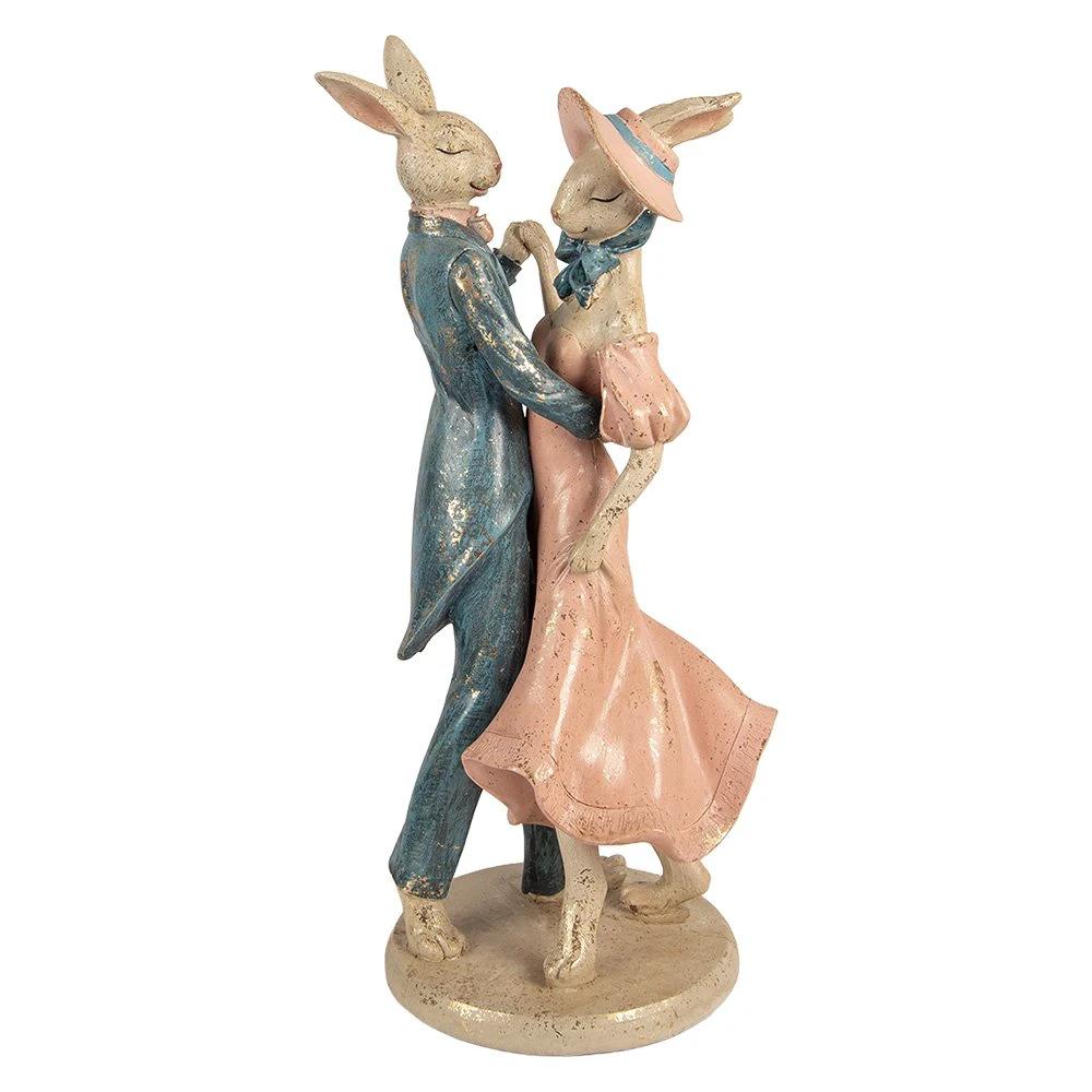 Decoration Statue Rabbit 20x18x47 cm Beige Plastic by Clayre & Eef.