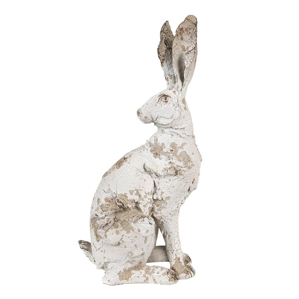 Rabbit statue 47 cm Beige Polyresin Easter decoration by Clayre & Eef.