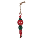 Christmas pendant Ø 8x33 cm Red Green Metal by Clayre & Eef.