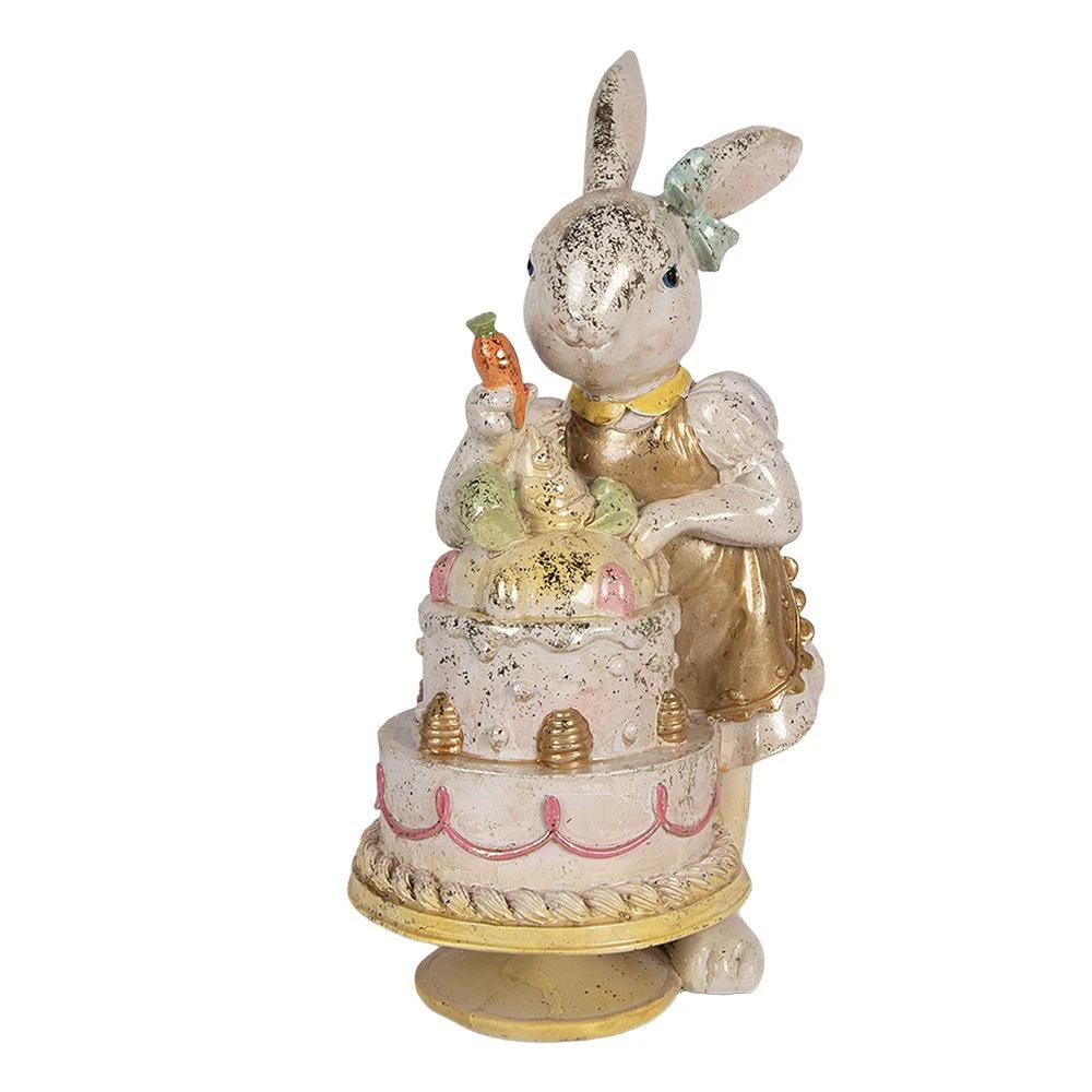 Decoration Statue Rabbit 20x15x36 cm White Plastic by Clayre & Eef.
