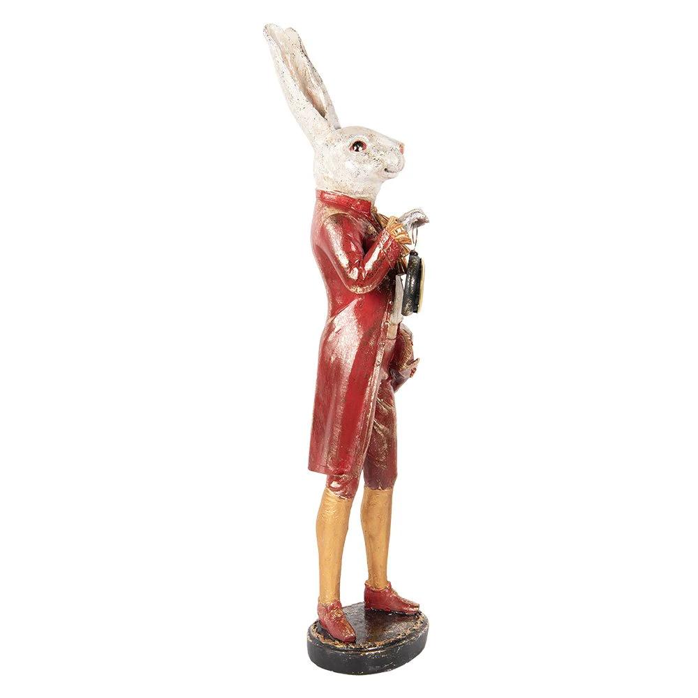 Decoration image rabbit 72 cm beige gold colored plastic clock by Clayre & Eef.