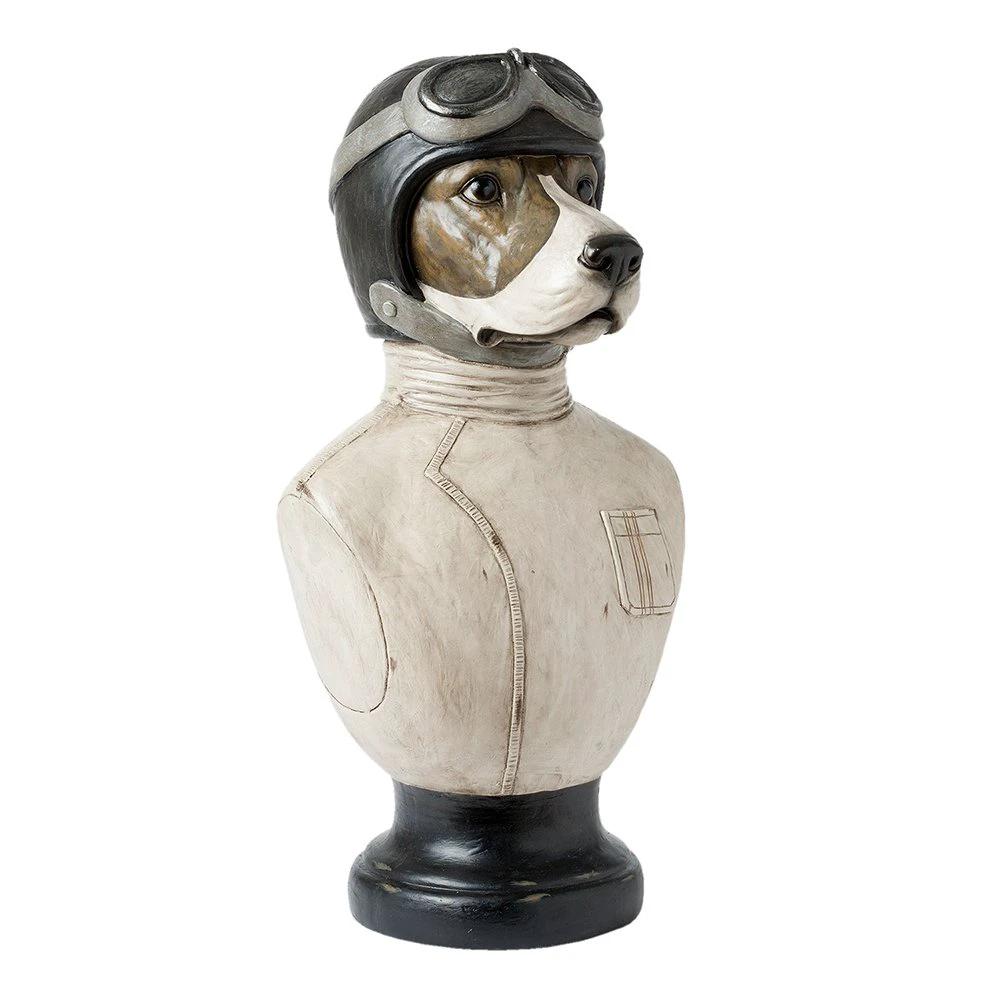Bild Hund 24x26x51 cm weiße Wohnaccessoires aus Kunststoff von Clayre & Eef.