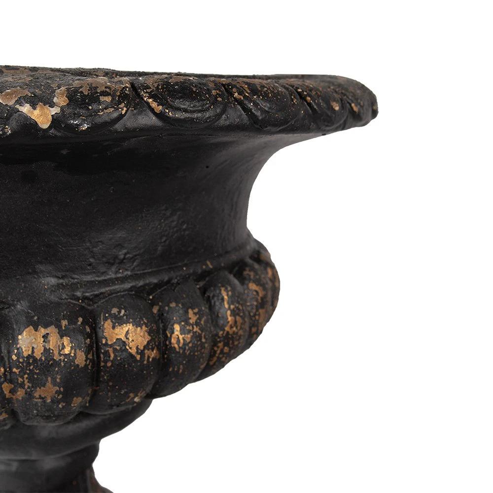 Flowerpot Ø 52x47 cm Black Ceramic Flowerpot Indoor by Clayre & Eef.