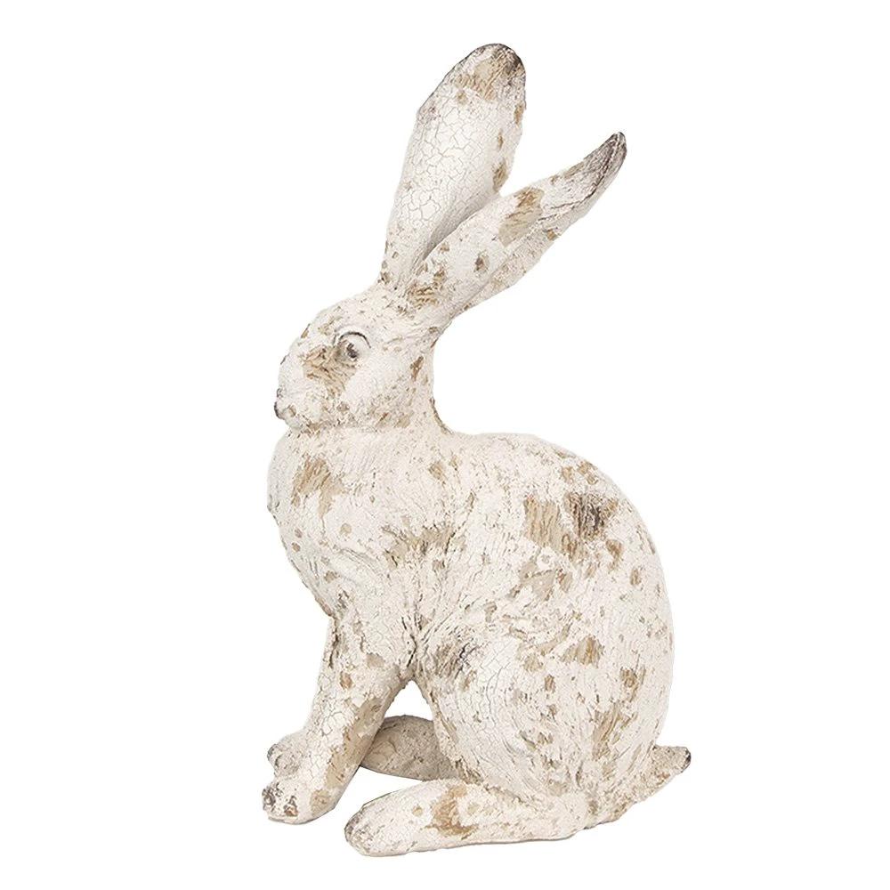 Rabbit statue 22 cm Beige Polyresin Easter decoration by Clayre & Eef.