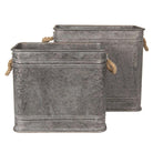 Dekoration Zinking Teil-Set, 2-teilig, grauer Metall-Dekorationseimer von Clayre & Eef.