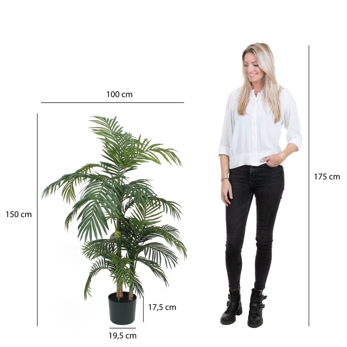 Artificial plant Areca palm Green by Mica Decorations