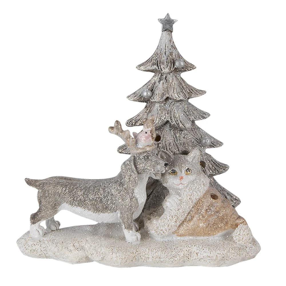 Decoration dog and cat LED 16x10x15 cm by Clayre & Eef.