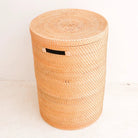Laundry Basket with Lid Storage Basket made from Rattan SARI (2 sizes) by Soeji
