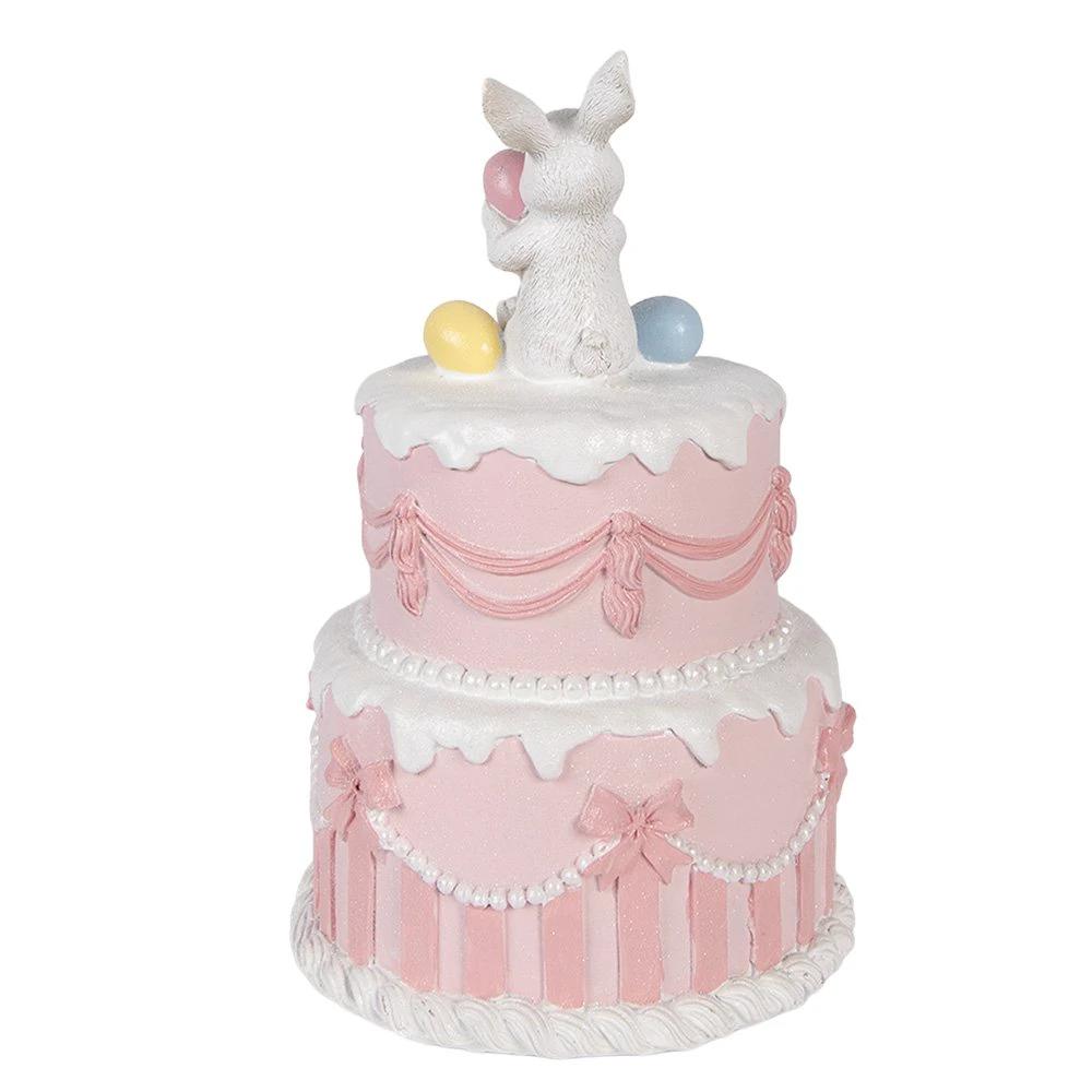 Decoration Image Cake Ø 18x28 cm White Plastic by Clayre & Eef.