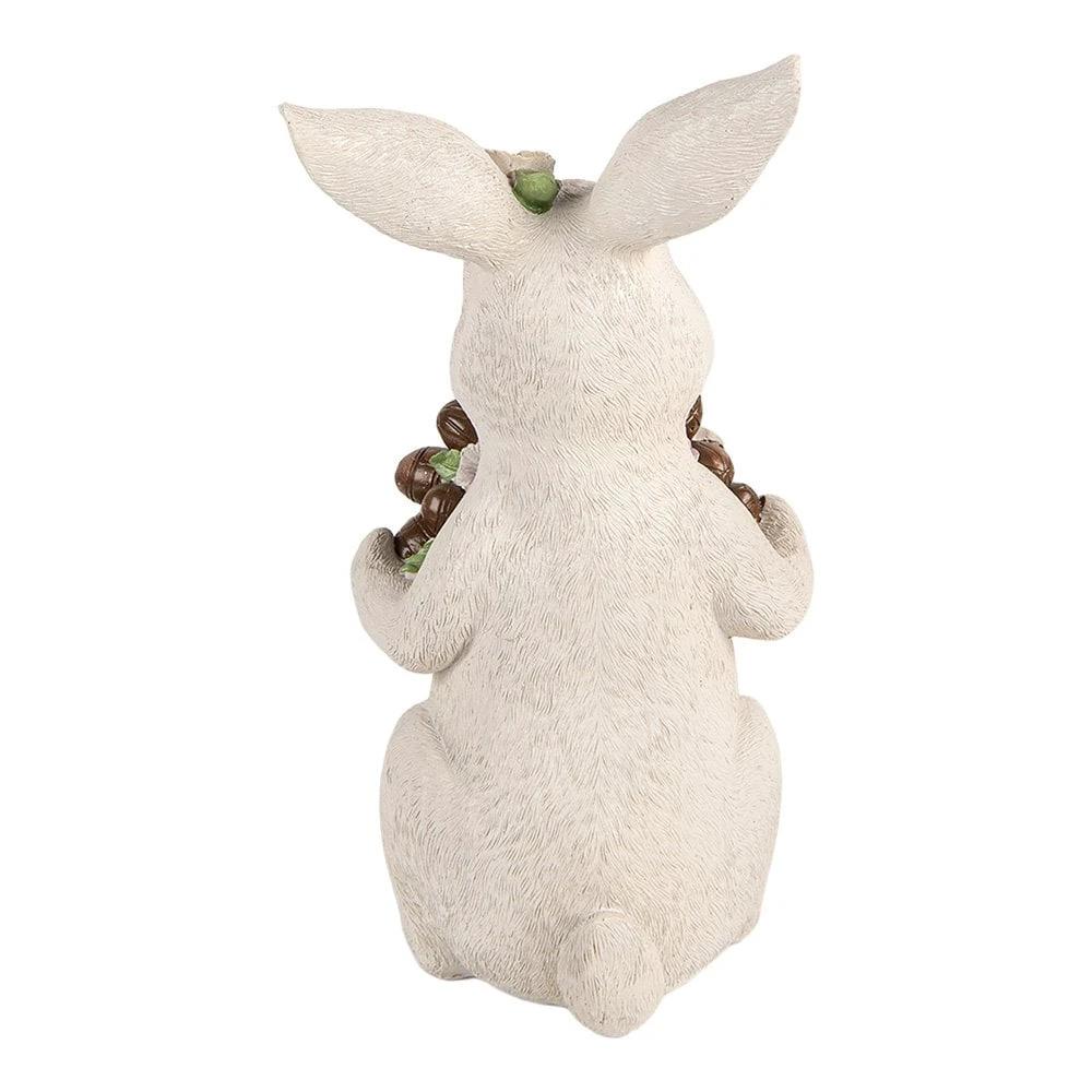 Decoration Statue Rabbit 17x16x30 cm White Plastic by Clayre & Eef.