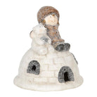 Sculpture White Brown, Terracotta 14x14x16 cm by Clayre & Eef.