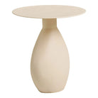Calais Side table, metal/enamel, off-white, ø36x40 cm by EMIRELLE