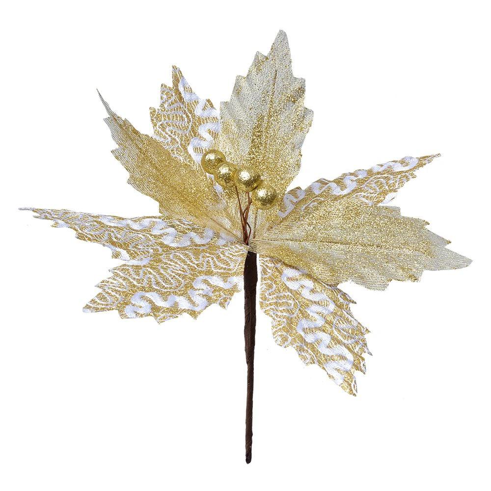 Artificial plant Christmas star Ø 22x25 cm White Plastic Christmas decoration by Clayre & Eef.