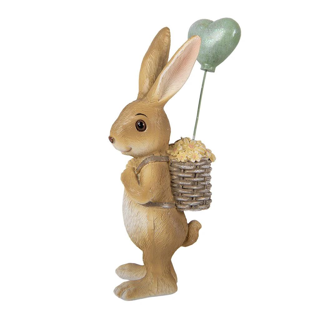 Decoration Statue Rabbit 7x5x17 cm Brown Plastic by Clayre & Eef.
