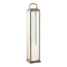 Herslev Lantern, glass/metal, antique brass look, 12x12x60 cm by EMIRELLE