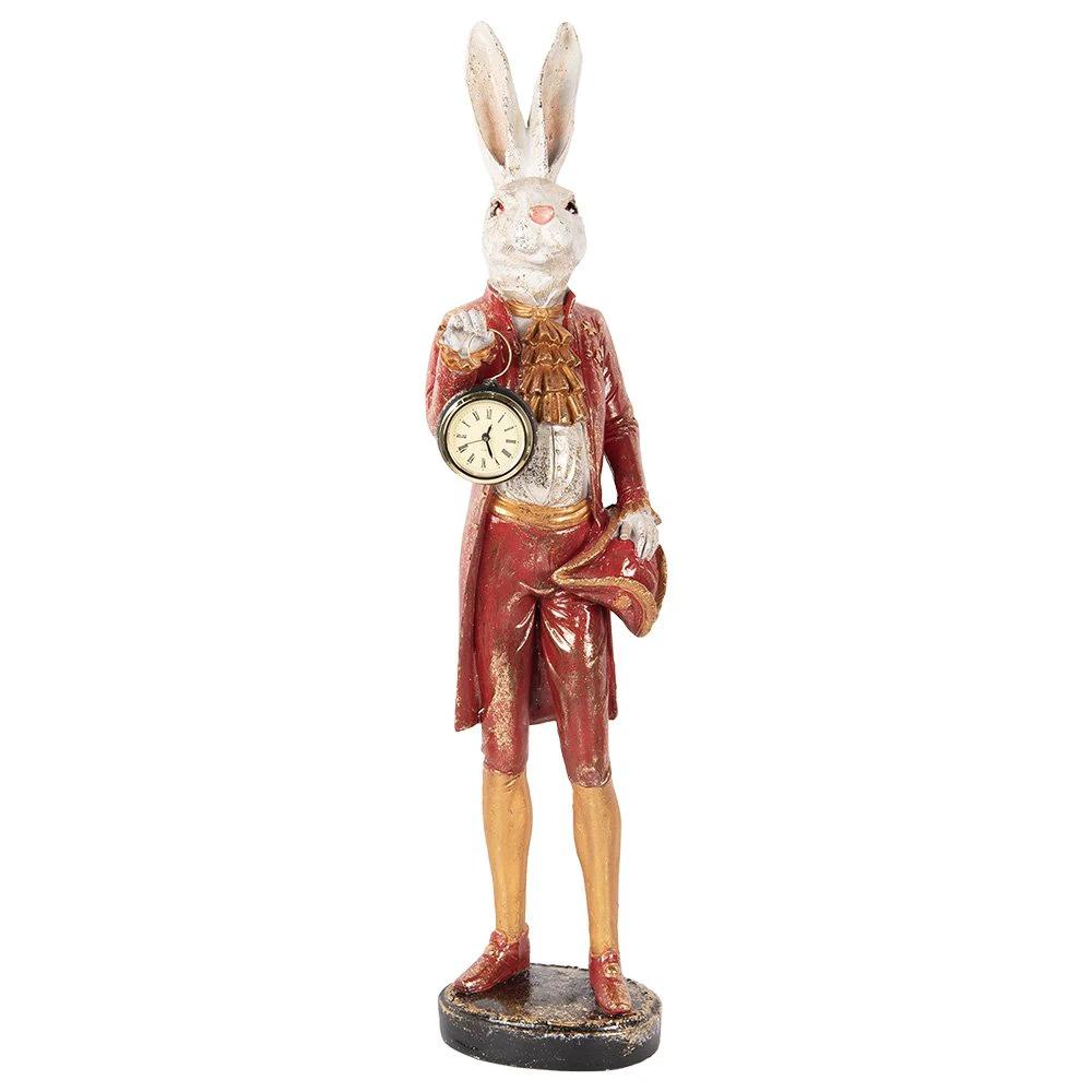 Decoration image rabbit 72 cm beige gold colored plastic clock by Clayre & Eef.
