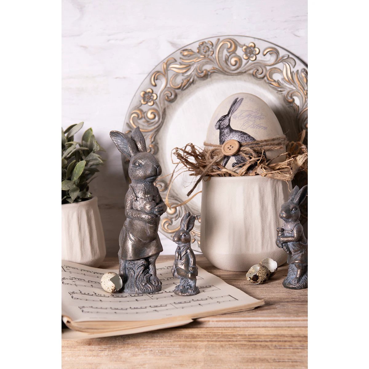 Decoration rabbit 10x6x21 cm by Clayre & Eef.